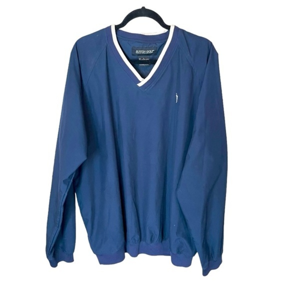 Austin Golf Tour Collection Navy‎ Pull Over Windbreaker Has Pockets Size Large